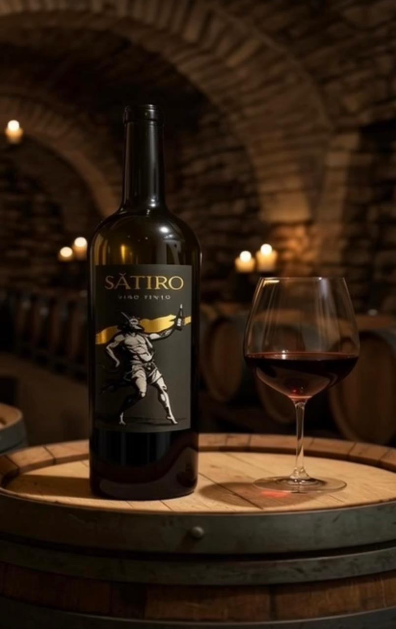 Botella de vino Sátiro